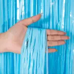 Soft Mavi Püsküllü Kapı Perdesi - Parti, Baby Shower, Sünnet Süsü, Cinsiyet Partisi 1x2 m-2