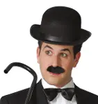 Charlie Chaplin Stil Yetişkin Şapkası – Siyah Melon Parti Şapkası-4