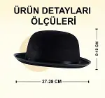 Charlie Chaplin Stil Yetişkin Şapkası – Siyah Melon Parti Şapkası-5