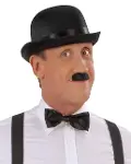 Charlie Chaplin Stil Yetişkin Şapkası – Siyah Melon Parti Şapkası-1