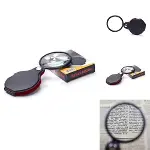 5x 60mm Cam Optik Lens,katlabilir,deri Kaplamalı Cep Büyüteçxx1051-1