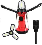 Polizei P-8801 ŞARJLI KATLANABİLİR 3XCOB LED+ 3W LED ÇOK FONKSİYONLU KAMP FENERİ-1