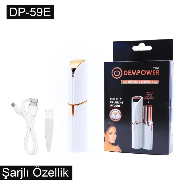 Dempower Şarjlı Yüz Tüy Alıcı Epilasyon Aleti Flawles Kısa