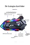 Vothoon Y20 Motor Kurye Kask Kulaklık RGB Modlu Bluetooth Motosiklet Kulaklık 5.3 Bluetooth Interkom-2
