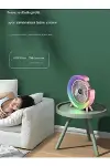 Masaüstü Vantilatör Usb Şarjlı Rgb Led Işıklı 3 Kademeli 180° Ayarlanabilir Soğutucu Fan Mavi-3