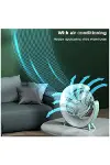 Masaüstü Vantilatör Usb Şarjlı Rgb Led Işıklı 3 Kademeli 180° Ayarlanabilir Soğutucu Fan Mavi-4