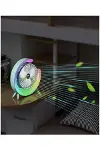 Masaüstü Vantilatör Usb Şarjlı Rgb Led Işıklı 3 Kademeli 180° Ayarlanabilir Soğutucu Fan Mavi-8