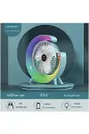 Masaüstü Vantilatör Usb Şarjlı Rgb Led Işıklı 3 Kademeli 180° Ayarlanabilir Soğutucu Fan Mavi-1