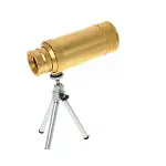 50x50 Panda Metal Gövde Tek Gözle Büyük Mercek Korsan Dürbün Gold-3