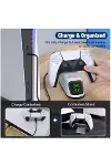 PS5 DualSense Uyumlu Çiftli Şarj İstasyonu Hızlı Şarj Standı LED Şarj Göstergeli-4