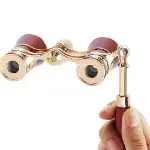 Nefis Işlemeli, Tiyatro / Opera Dürbünü 3x25 Prinç Metal Kaplamalı Retro Kahverengi-5