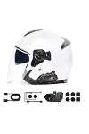 Y20 2x 1000M Telsiz Mesafeli 2 Kişi Bağlantılı Bluetooth Kask Kulaklık Fenerli İntercom-6