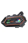 Y20 2x 1000M Telsiz Mesafeli 2 Kişi Bağlantılı Bluetooth Kask Kulaklık Fenerli İntercom-1