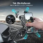 360° Derece Ayarlanabilen Gidon Bağlantılı Bisiklet Motosiklet için ABS 4-7.8″ inç Telefon Tutucu-5