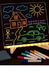 LED Işıklı Çizim Yazı Tahtası Ayarlanabilir Stant ve Kalemleri ile 20 X 20-4