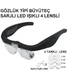 Şarjlı Gözlük Büyüteç  4 Farklı Lens 11537dc-1