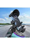 Ayna Bağlantılı Güneş ve Yağmur Korumalı 360° Derece Ayarlanabilir Motosiklet Telefon Tutucu-4
