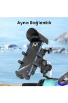 Ayna Bağlantılı Güneş ve Yağmur Korumalı 360° Derece Ayarlanabilir Motosiklet Telefon Tutucu-6