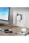 Tekli Yüksek Voltaj Korumalı Duvar Prizi 2X Type-C 1X USB Çıkışlı Priz Grup Priz Çoğaltıcı siyah-2