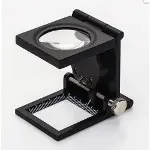28x28 Mm Katlanır Sayaçlı Metal Lüp, 2 Led Işıklı Büyüteç Tekstil Th9005a-1