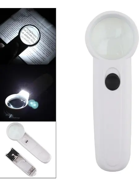 15x Çok Fonksiyonlu 2 Led Işıklı Taşınabilir El Büyüteç