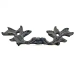 Antika Tarz Dekoratif Pirinç Çiçek Kapı Kulbu - 30x110 mm, Oksit-2