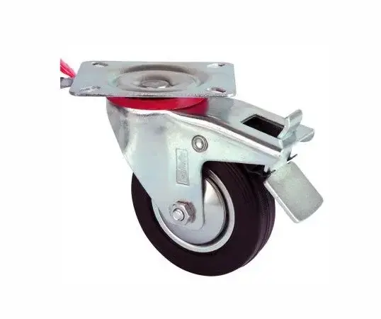 Servis Tekeri - Tablalı Frenli Siyah Döner - Çap 150 Mm