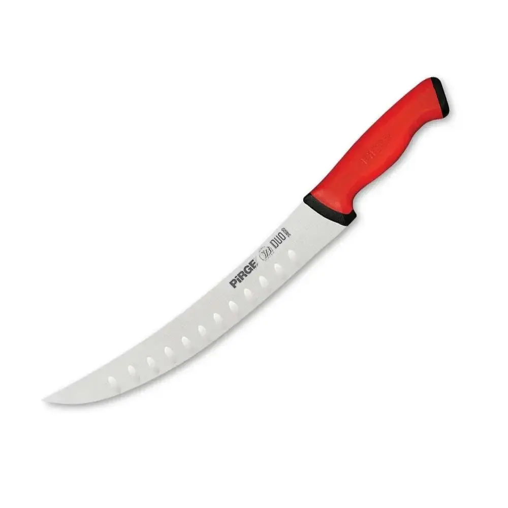 34622 Duo Kıvrık Nusret Tip Oluklu Et Doğrama, Kesme, Dilimleme, Trimleme Bıçağı 21 Cm - Kaymaz Sap