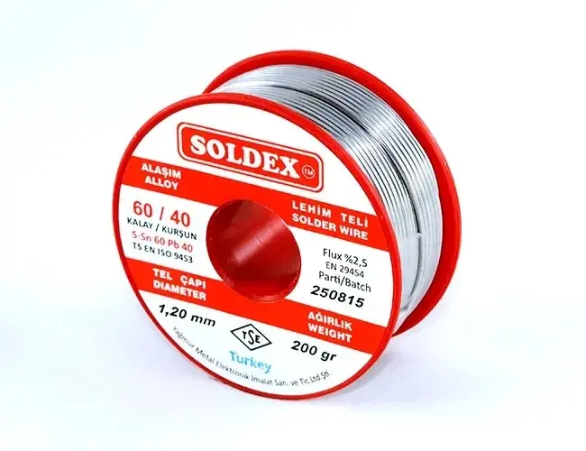 60-40 Lehim Teli 200 Gr 1 Mm - Sn:60 / Pb:40