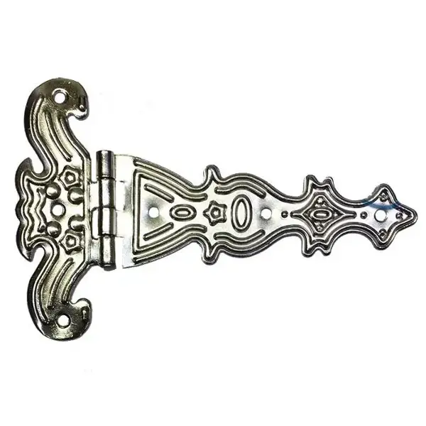 Dekoratif, Sac Tek Kuyruklu Menteşe - 69x102 Mm, Büyük, Nikel, 100 Adet