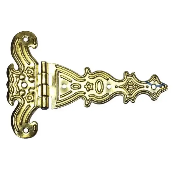 Dekoratif, Sac Tek Kuyruklu Menteşe - 69x102 Mm, Büyük, Sarı, 100 Adet
