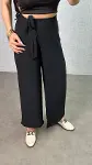 Kadın Beli Lastikli Bağcık Detay Aerobin Kumaş Etek Pantolon-1