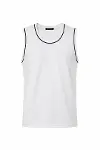 Ön Unisex Pamuklu Bisiklet Yaka Kolsuz Atlet Kontrast Biyeli Regular Fit - Beyaz-1