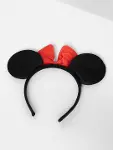 Kırmızı Fiyonklu Minnie Mouse Taç Fare Tacı Kafa Bandı-4