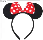 Kırmızı Fiyonklu Minnie Mouse Taç Fare Tacı Kafa Bandı-5