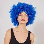 Mavi Renk Kıvırcık Afro Bonus Peruk-2