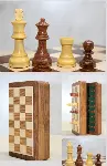 Özel Vernikli Mıknatıs Taşlı Ahşap Katlanabilir Kutulu Satranç Oyunu 30 Cm G223-1