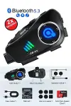 Q28 2X 2 Eşleşmeli Motosiklet Kask Bluetooth Kulaklık 1080p Kamera Su Geçirmez Intercom-1
