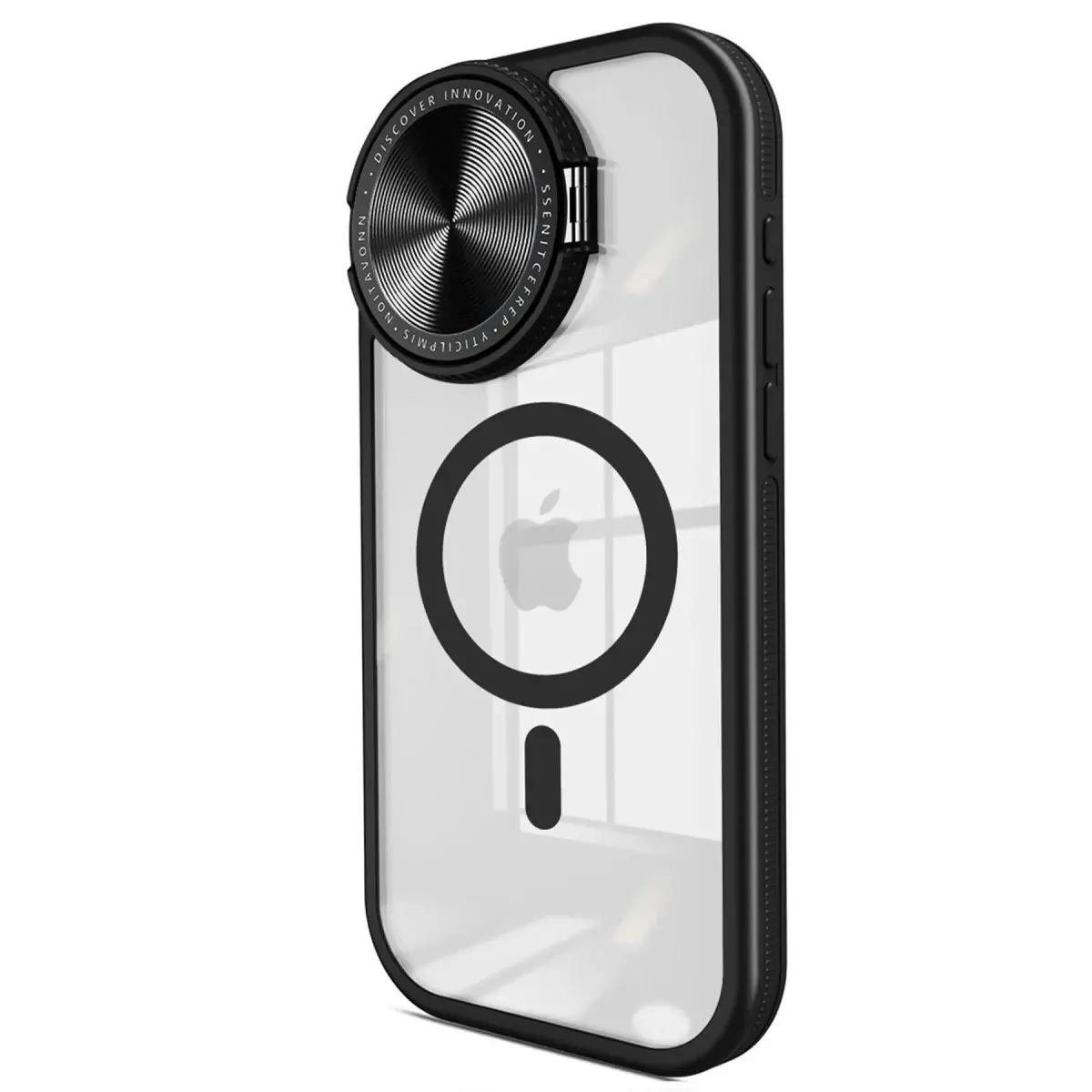 İphone 15 Pro Kılıf Teleskop Lens Magsafe Silikon Kapak - Siyah