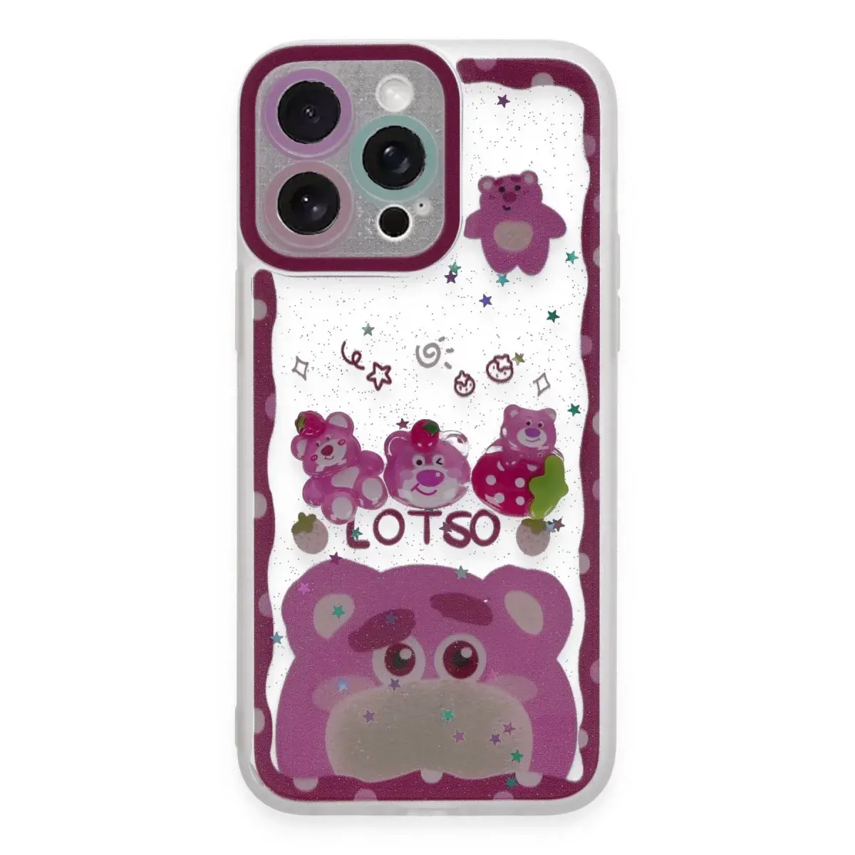 İphone 14 Pro Kılıf Sweet Desenli Silikon Kapak - Pembe