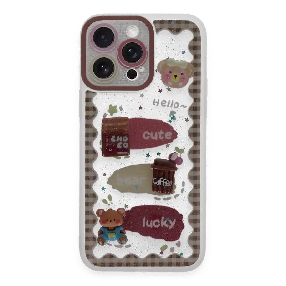İphone 14 Pro Kılıf Sweet Desenli Silikon Kapak - Şeffaf