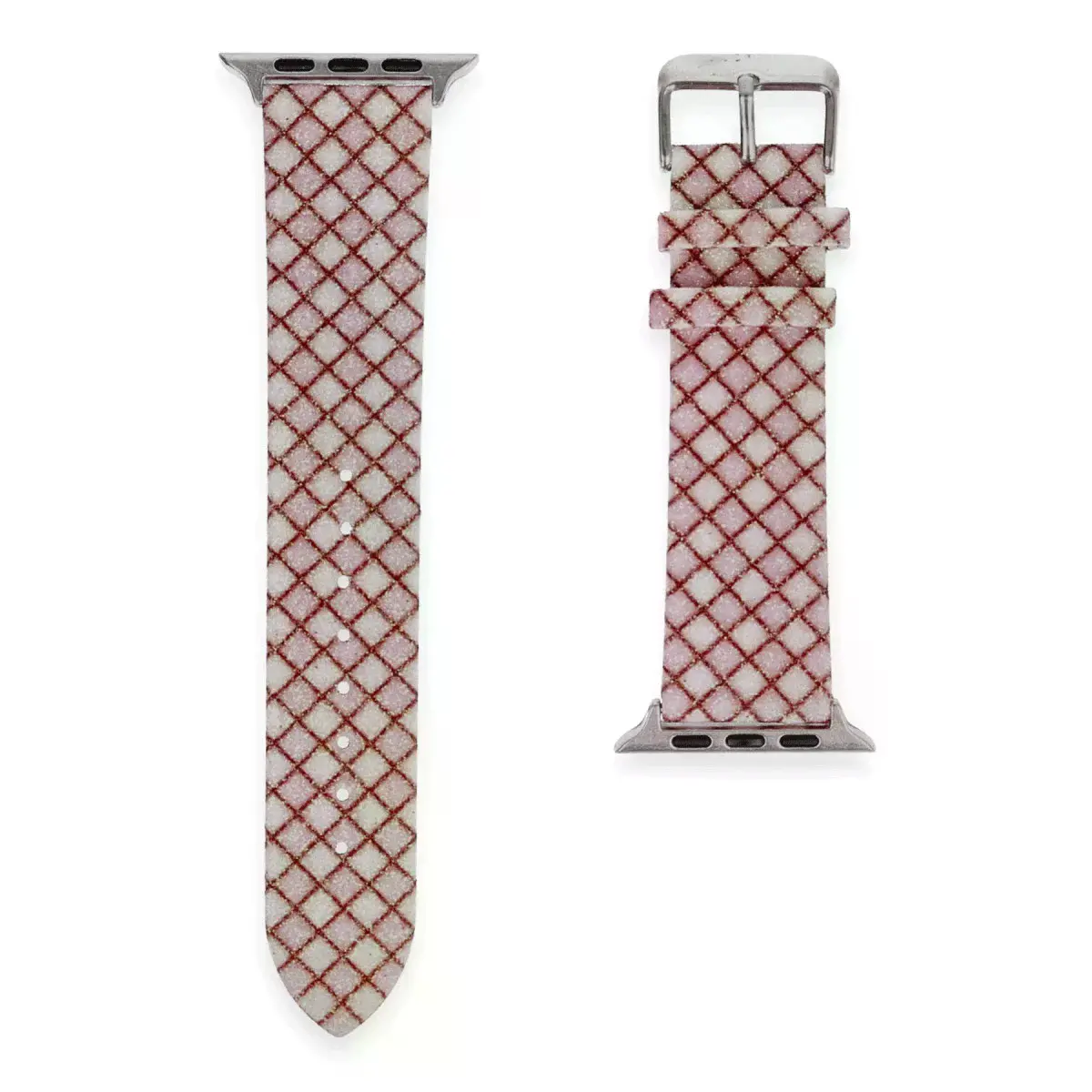 Watch 42mm Karo Motif Kordon - Pembe