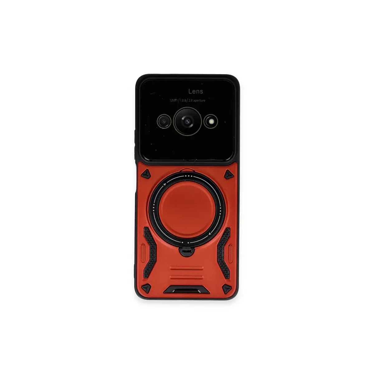 Xiaomi Poco C61 Kılıf Joy Lens Standlı Kapak - Kırmızı