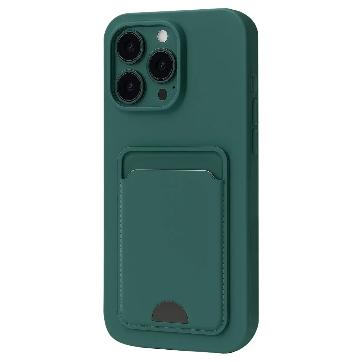 İphone 16 Pro Max Kılıf Kelvin Kartvizitli Silikon - Koyu Yeşil