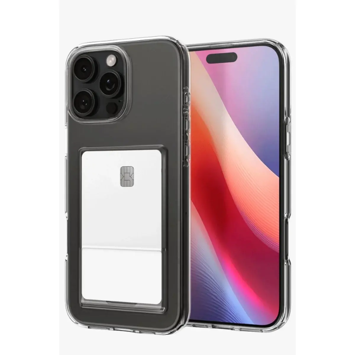 İphone 16 Pro Max Kılıf Kart Şeffaf Silikon - Şeffaf