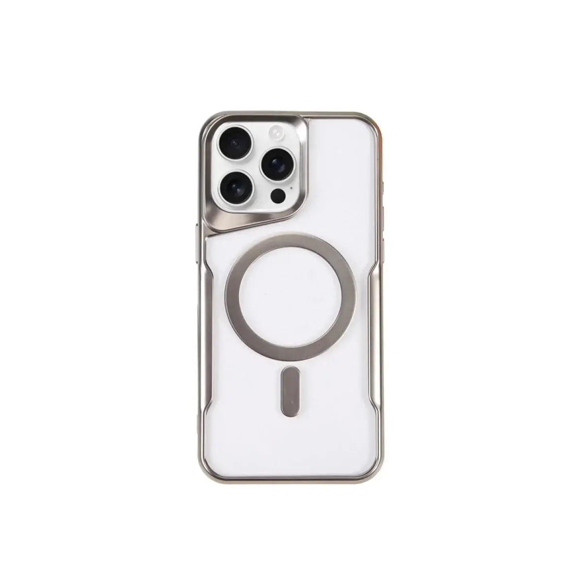 İphone 14 Pro Kılıf Boyi Magsafe Silikon Kapak - Gümüş