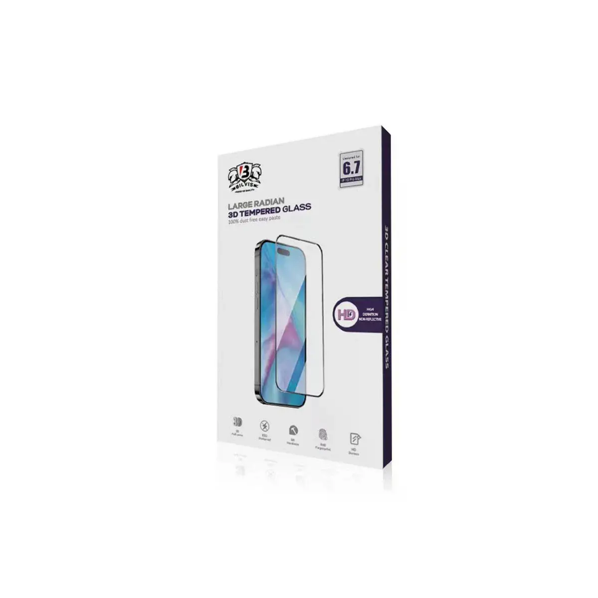 İphone 15 Pro Max Bilvis 0.18mm Plus Cam Ekran Koruyucu