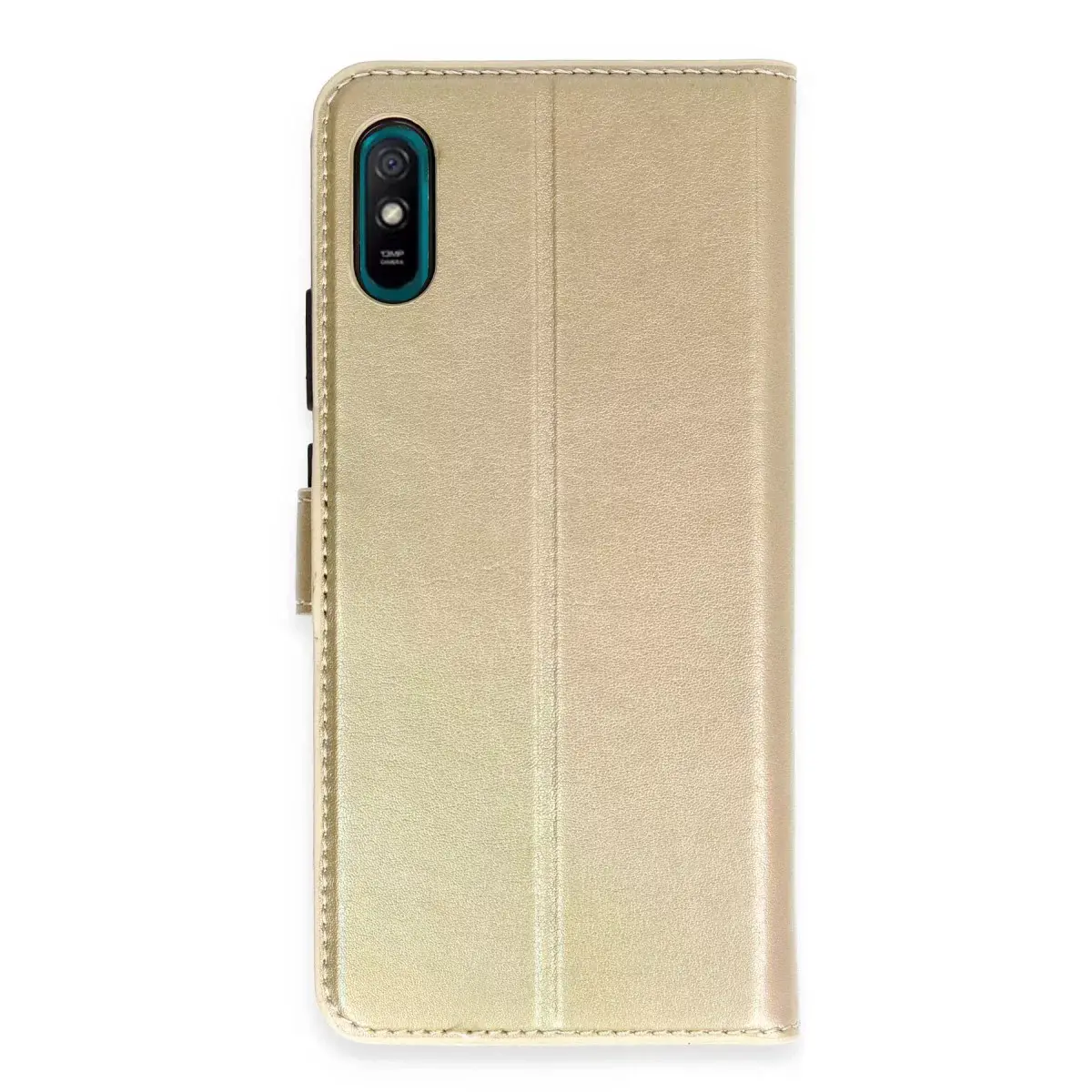 Xiaomi Redmi 9a Kılıf Trend S Plus Kapaklı Kılıf - Gold