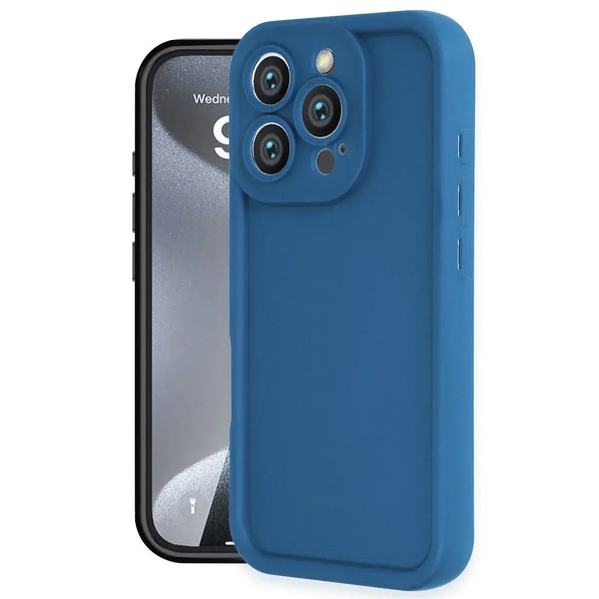 İphone 16 Pro Kılıf Viera Silikon - Mavi