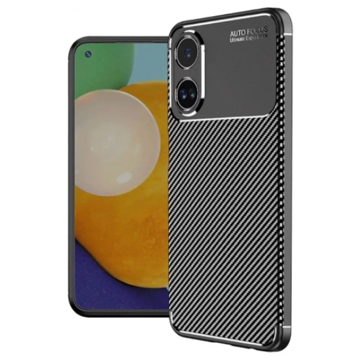 Oppo A60 Kılıf Auto Focus Karbon Kapak - Siyah
